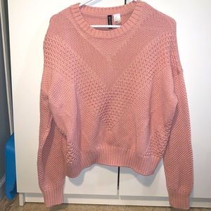 Pink Cable Net Sweater